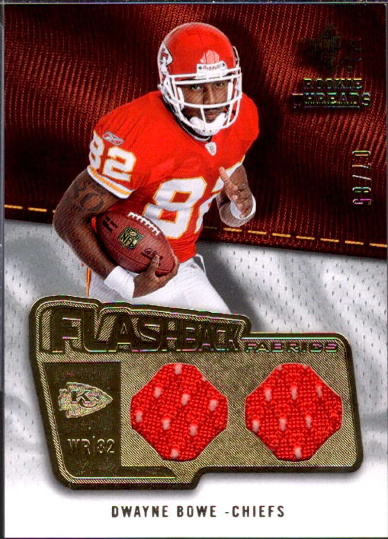 Dwayne Bowe Card 2008 SP Rookie Threads Flashback Fabrics 85-90 #FFDB  Image 1