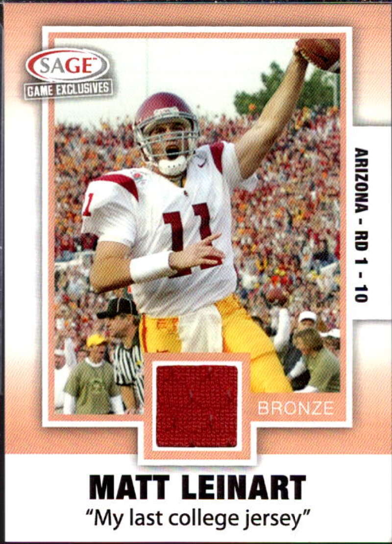 Matt Leinart Coll 2006 SAGE Game Exclusive Matt Leinart Jerseys Bronze #ML2  Image 1