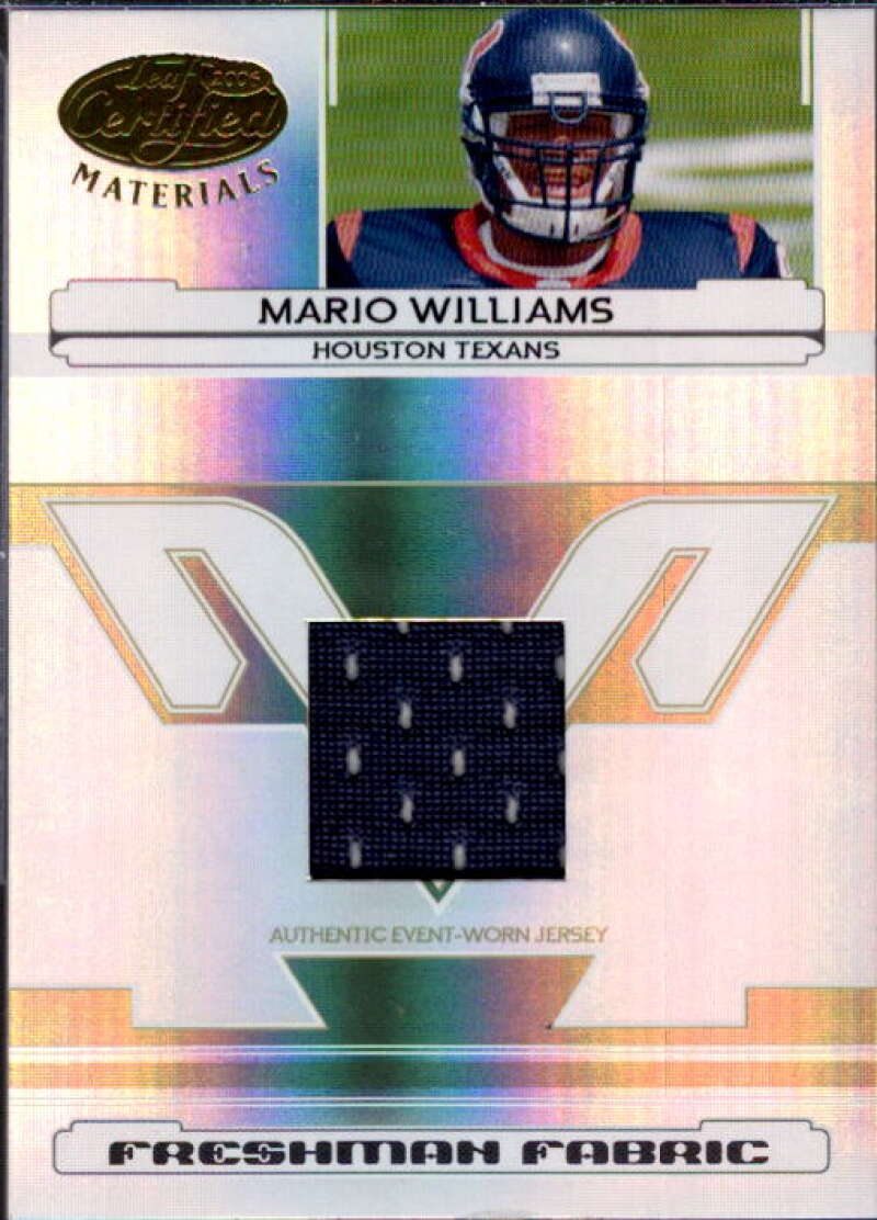 Mario Williams JSY/1400 RC Card 2006 Leaf Certified Materials #205  Image 1