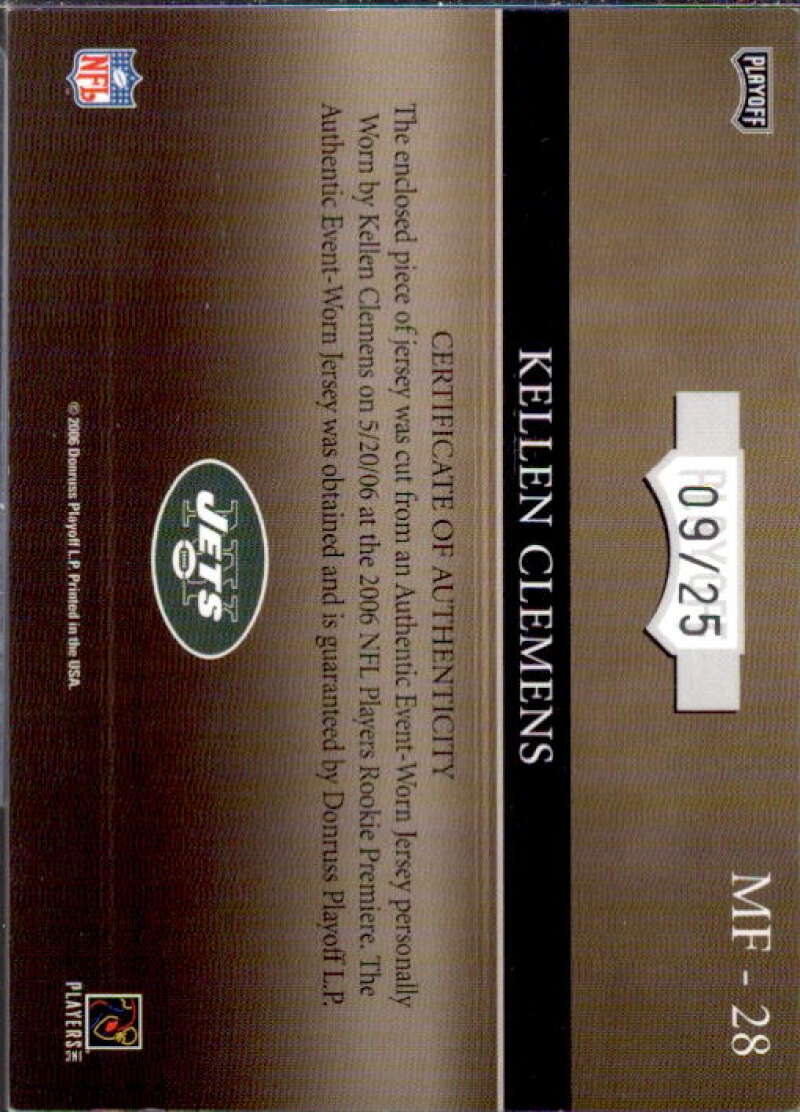 Clemens Card 2006 Absolute Memorabilia Marks of Fame Material AU Prime #28  Image 2