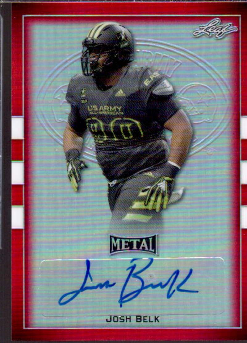 Josh Belk Card 2018 Leaf Army All-American Bowl Metal Autographs Red #BAJB1  Image 1