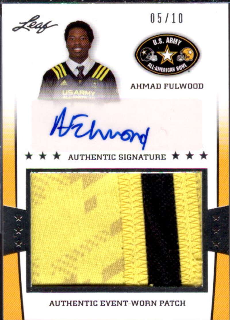 Ahmad Fulwood 2013 Leaf Army All-American Bowl Jersey Patch AU Silver #PAAF1  Image 1