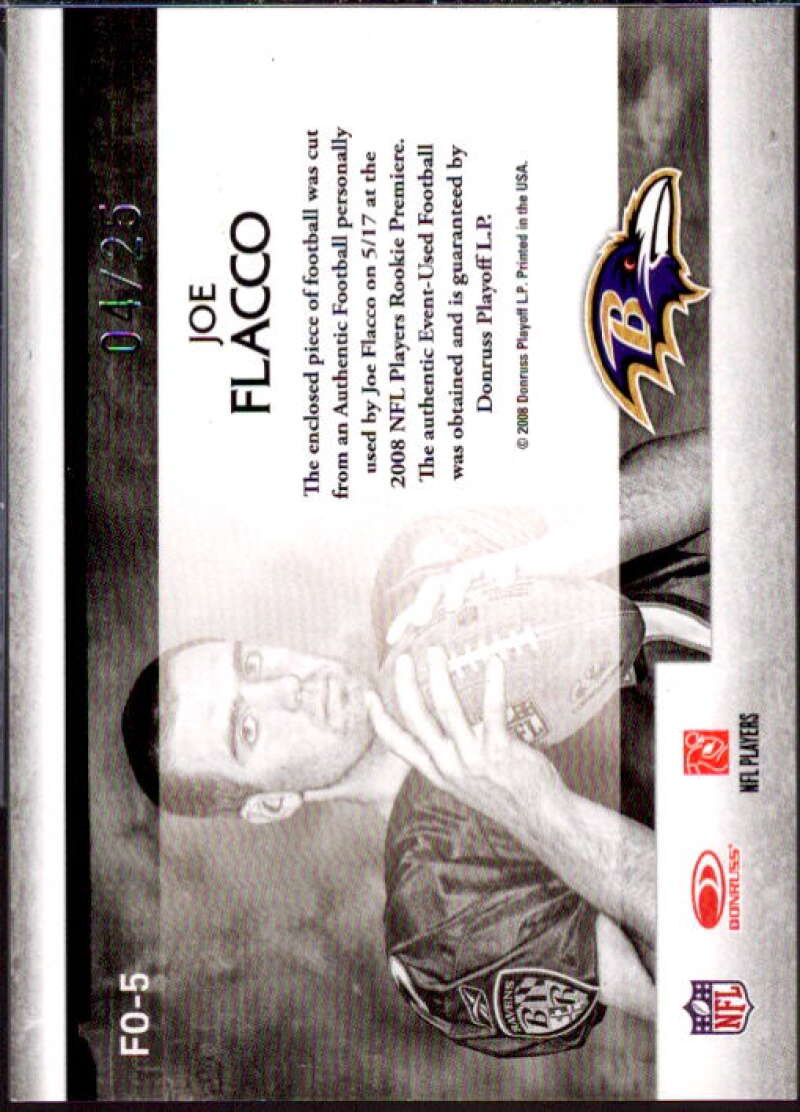 Joe Flacco/25 2008 Leaf Rookies and Stars Freshman Orientation Materials #5  Image 2