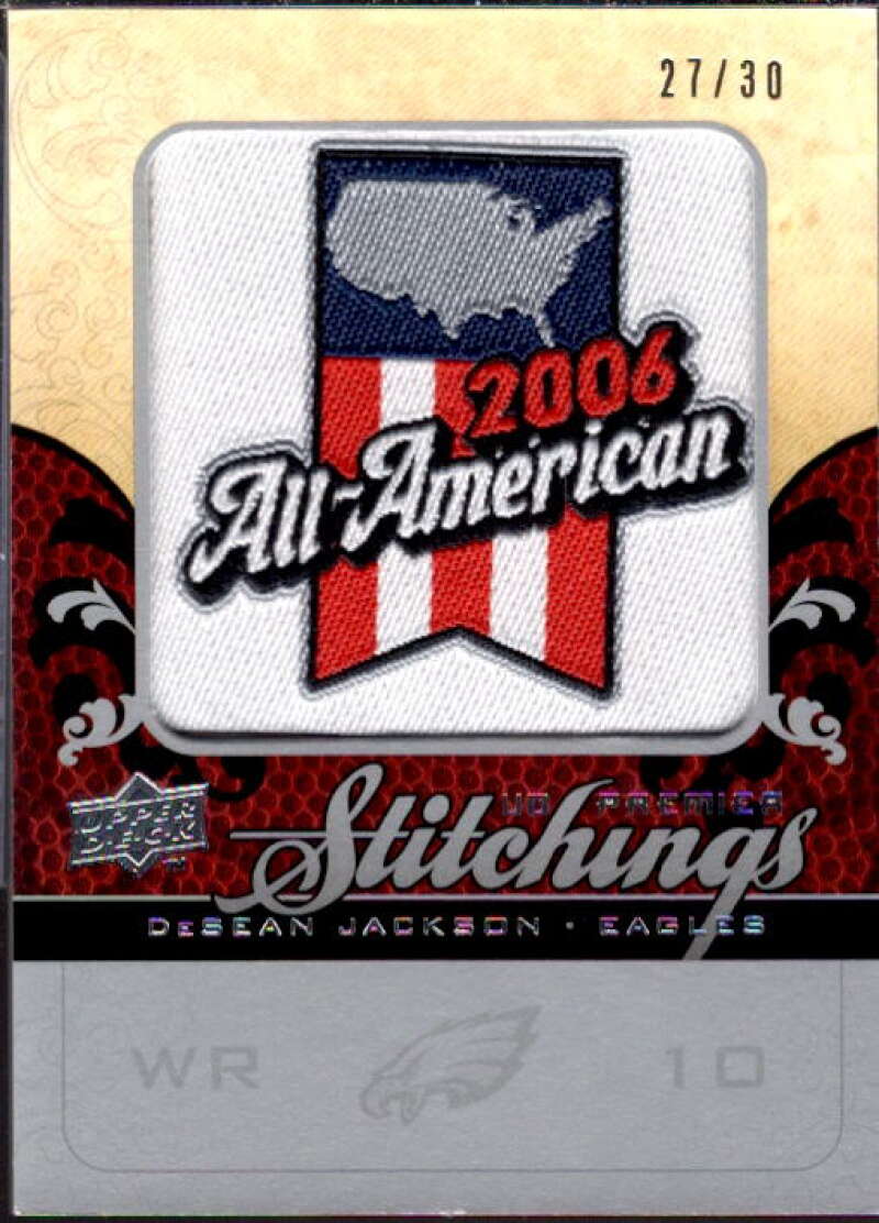 DeSean Jackson 2008 Upper Deck Premier Stitchings College Logo Silver #PSDE  Image 1