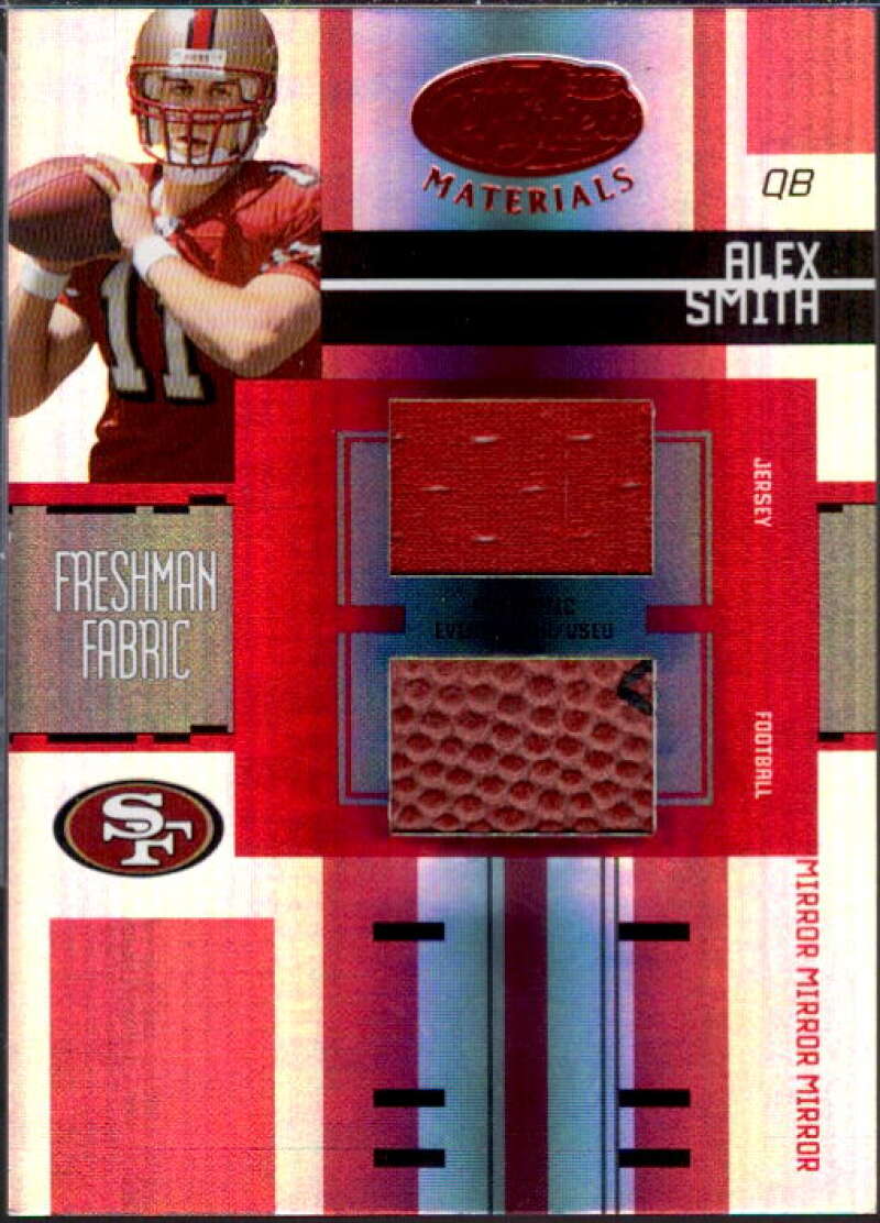 Alex Smith QB Card 2005 Leaf Certified Materials Mirror Red Materials #202  Image 1