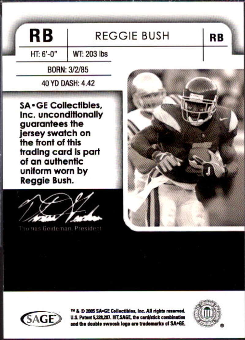 Reggie Bush Card 2006 SAGE HIT Jerseys #RB  Image 2
