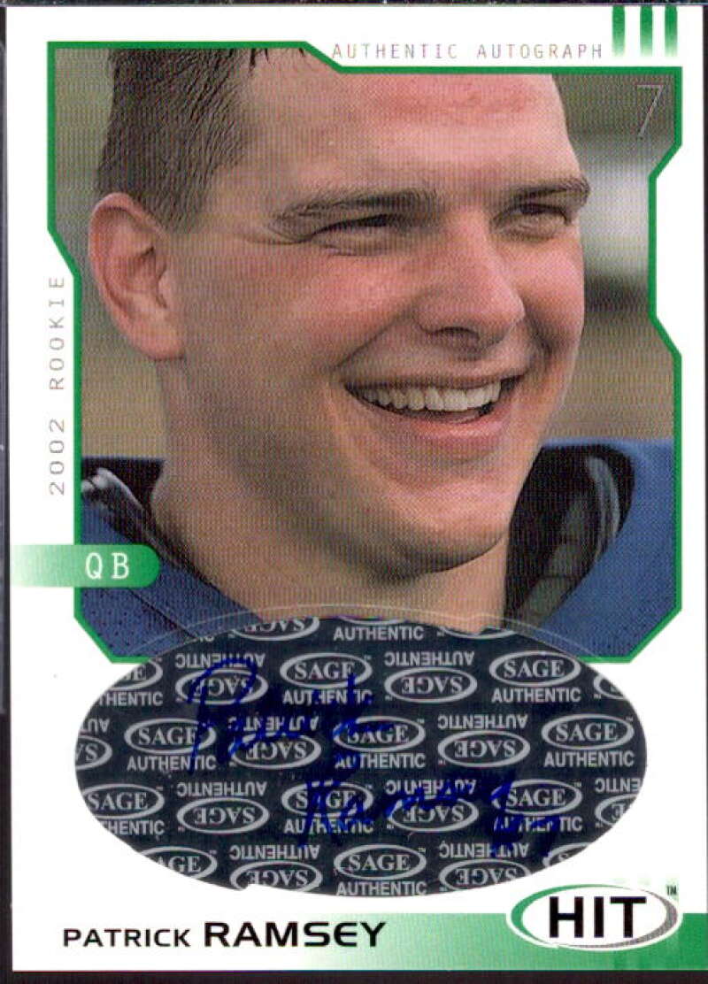 Patrick Ramsey Card 2002 SAGE HIT Autographs Emerald #H27  Image 1