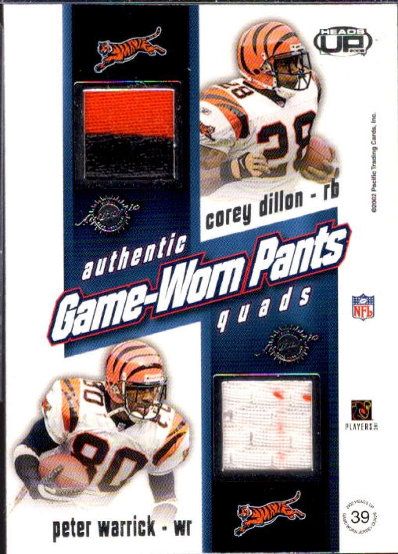 Boston/Plummer/Dillon/Warrick/ 2002 Pacific Heads Up Game Worn Jersey Quads #39  Image 2