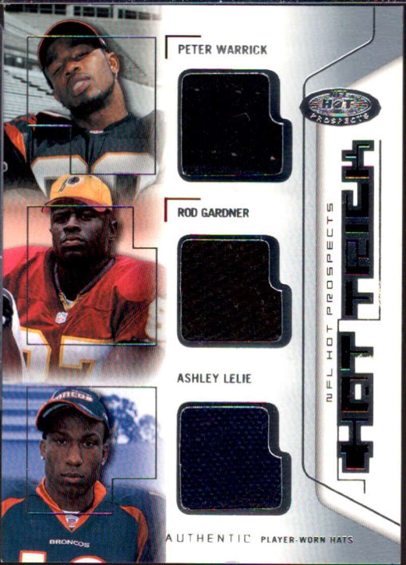 Peter Warrick/Rod Gardner/ Lelie 2002 Hot Prospect Hat Trick Memorabilia #HTWGL  Image 1