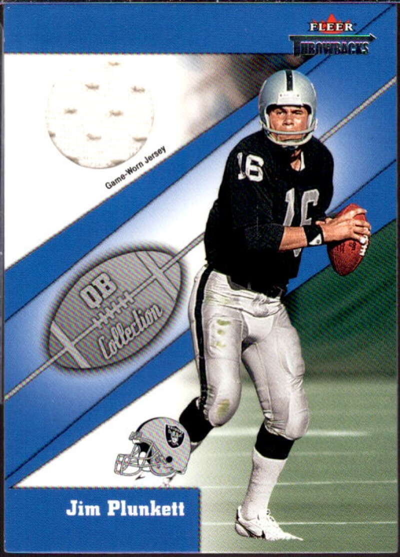 Jim Plunkett Card 2002 Fleer Throwbacks QB Collection Memorabilia #13  Image 1