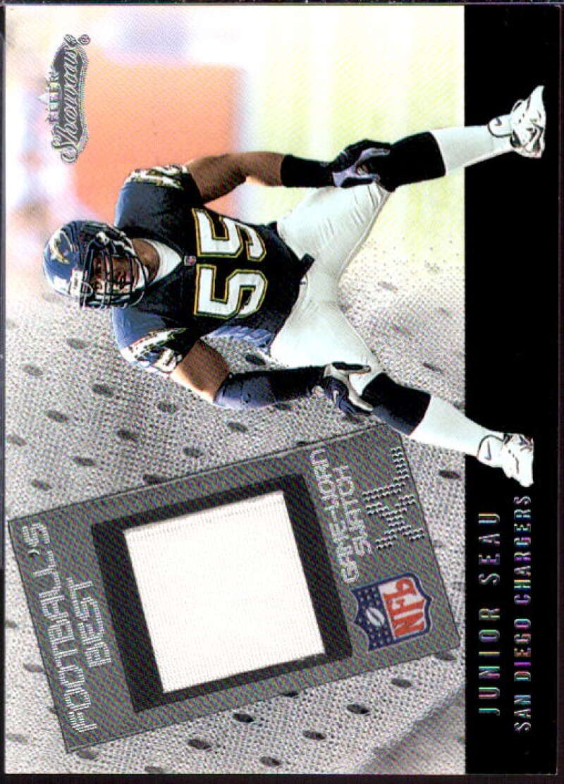 Junior Seau Card 2002 Fleer Showcase Football's Best Memorabilia #FB27  Image 1