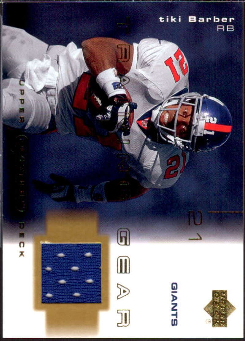 Tiki Barber Card 2001 Upper Deck Ovation Training Gear #TTB  Image 1