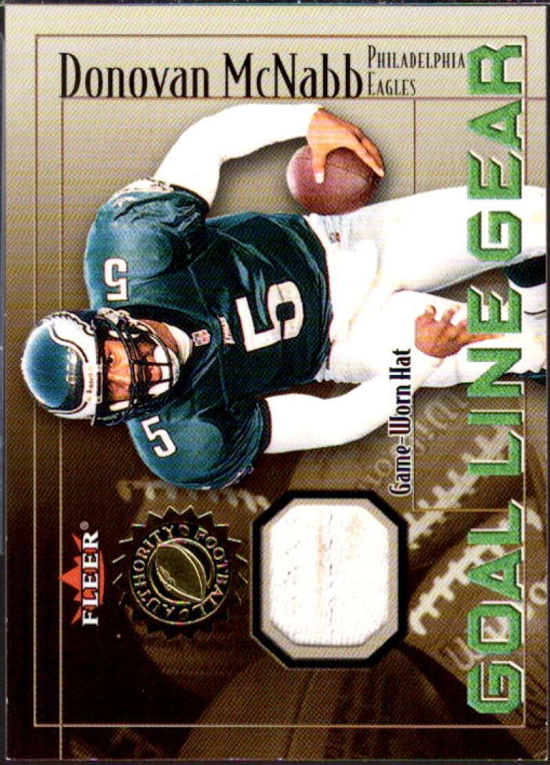 Donovan McNabb Hat/300 Card 2001 Fleer Authority Goal Line Gear #33  Image 1