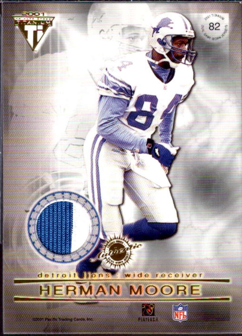 Germane Crowell/Herman Moore 2001 Titanium Double Sided Jerseys Patches #82  Image 2