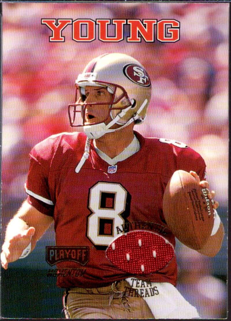 Steve Young Card 1998 Playoff Momentum Team Threads Home #19  Image 1