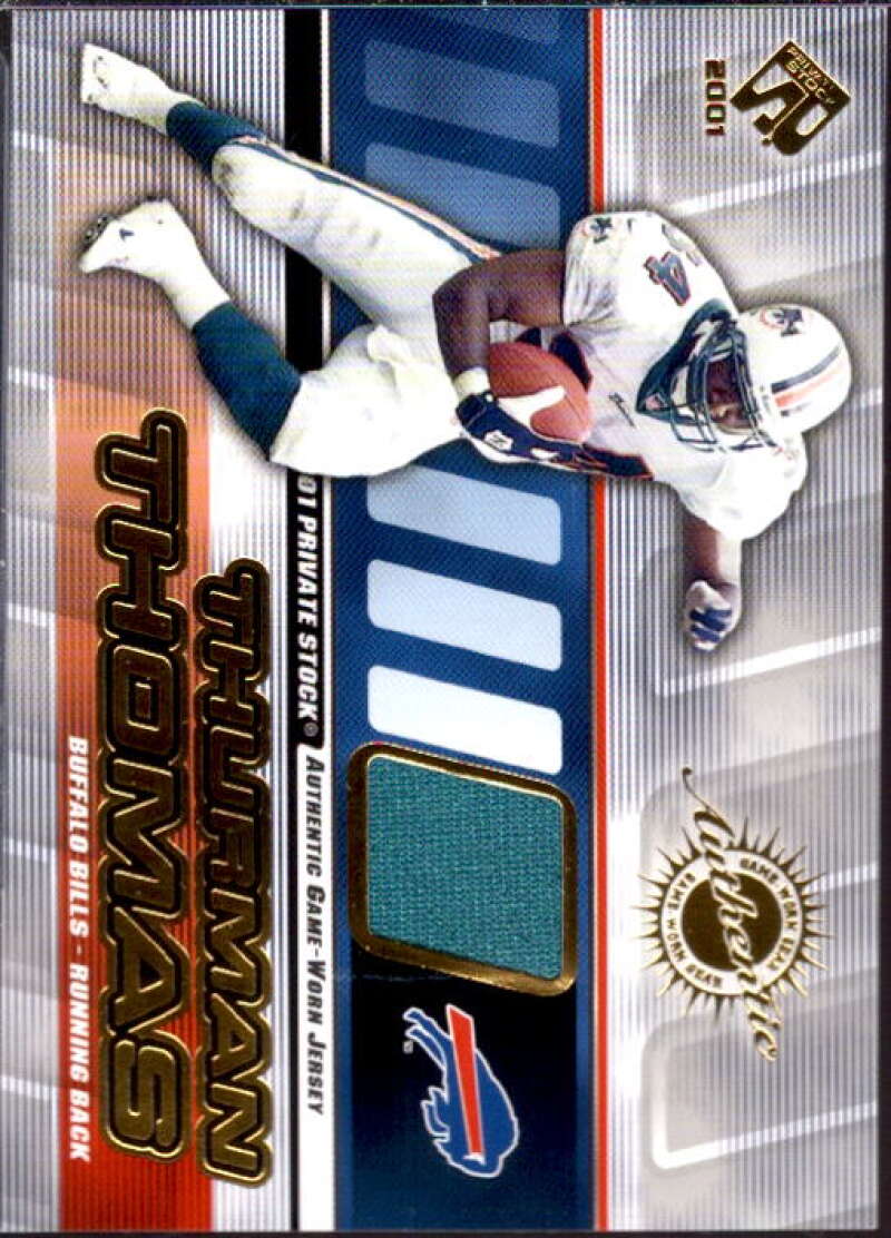 Thurman Thomas Card 2001 Private Stock Game Worn Gear #17  Image 1