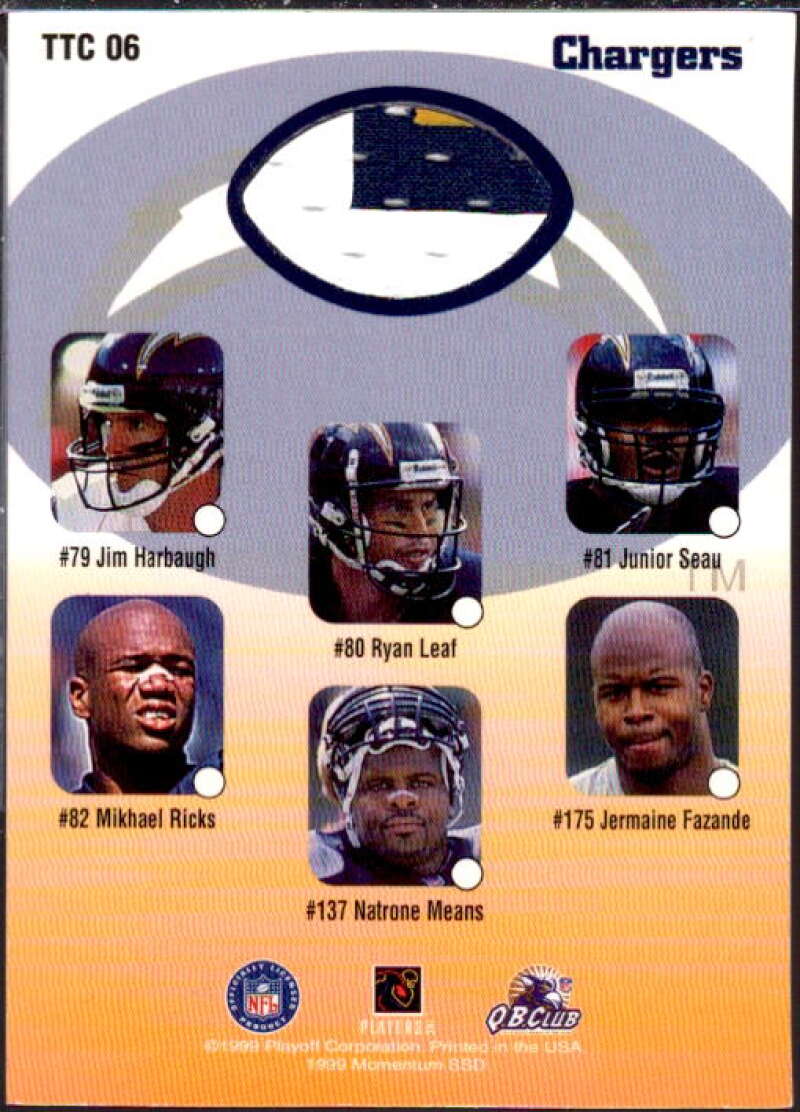 Natrone Means Card 1999 Playoff Momentum SSD Team Thread Checklists #TTC6  Image 2