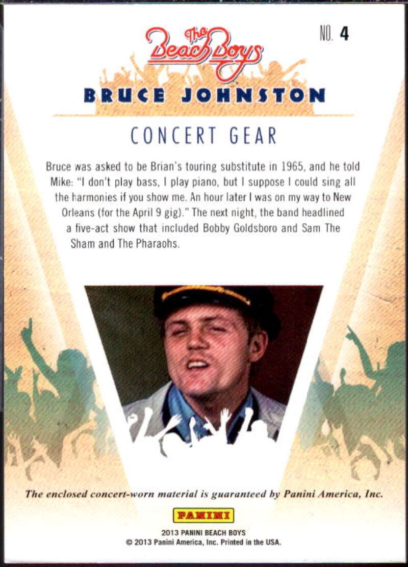 Bruce Johnston Card 2013 The Beach Boys Concert Gear #4  Image 2