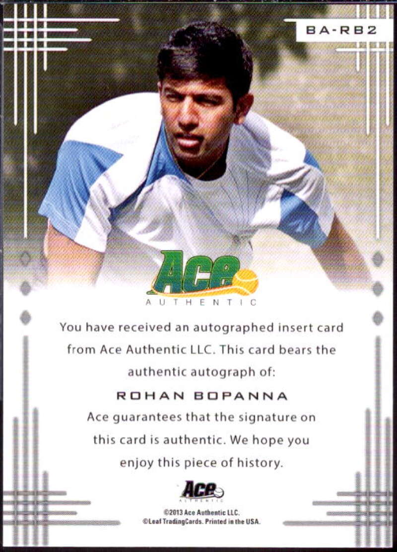 Rohan Bopanna Card 2013 Ace Authentic #BARB2  Image 2