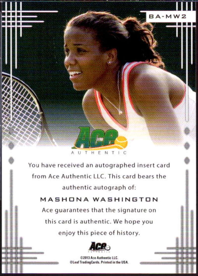 Mashona Washington Card 2013 Ace Authentic #BAMW2  Image 2