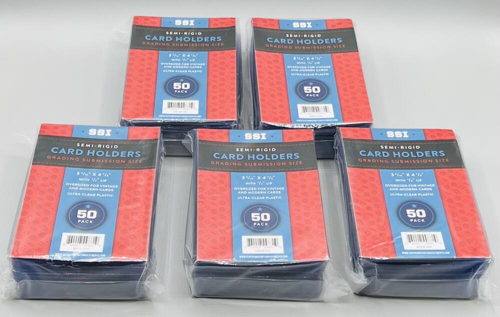 SSI (250) Graded Card Submission Size Semi-Rigid Sleeves for BGS PSA BCCG ISA Image 1