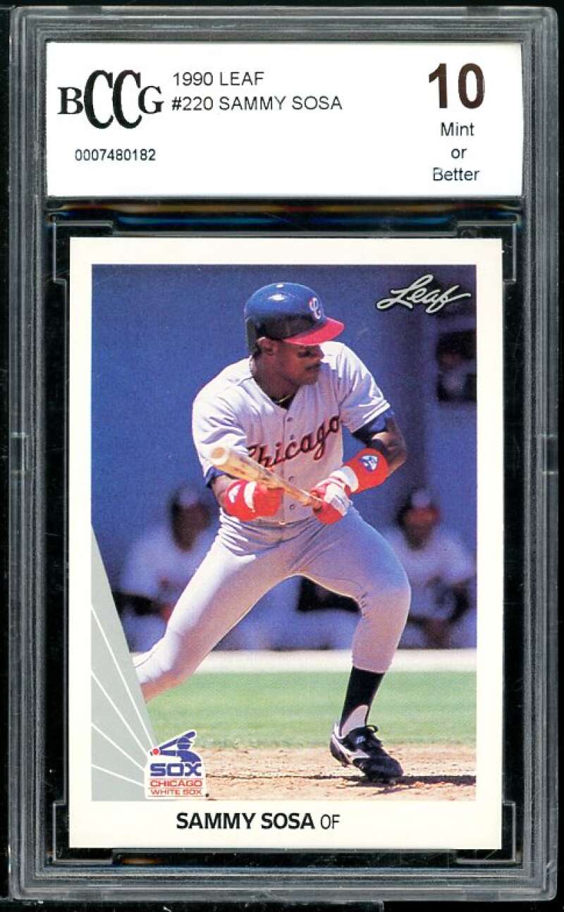 Sammy Sosa Rookie Card 1990 Leaf #220 BGS BCCG 10 Image 1