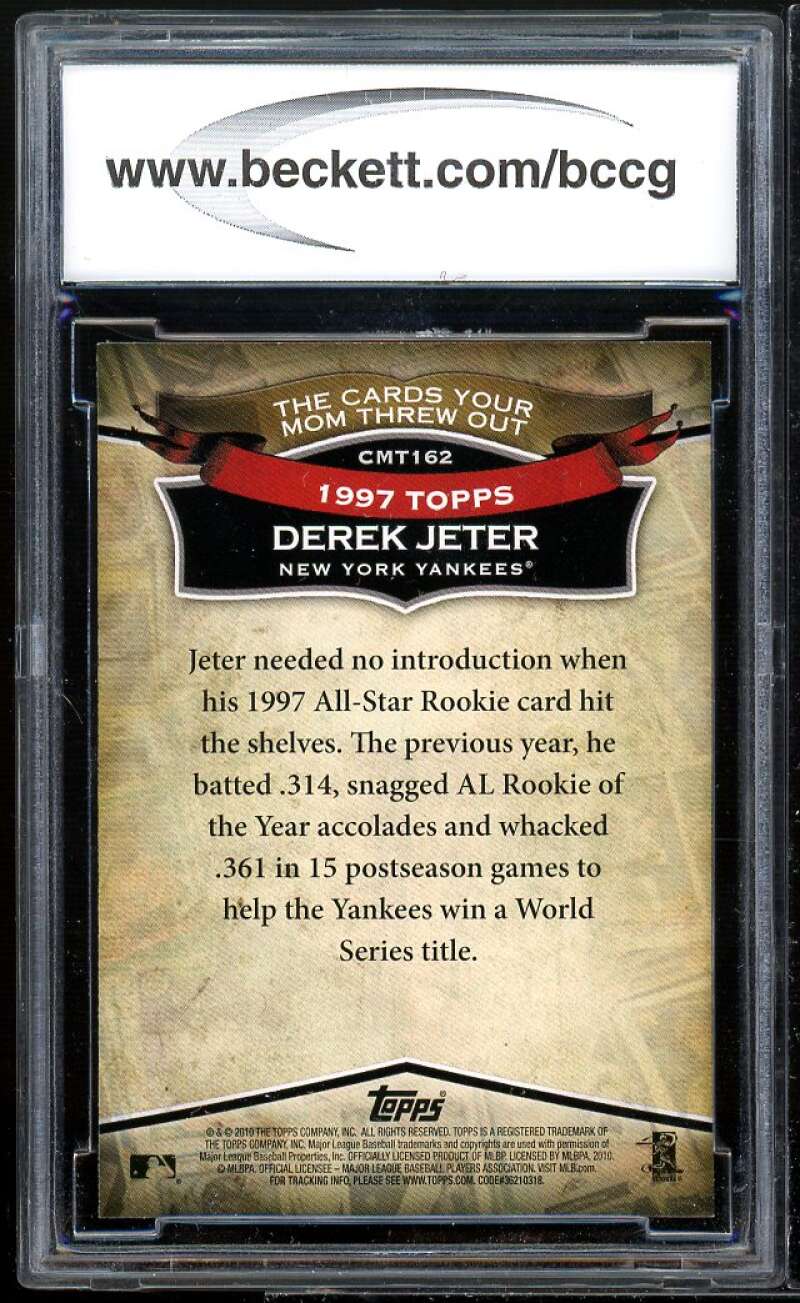 Derek Jeter Card 2010 Topps Cards Your Mom Threw Out #CMT162 BGS BCCG 10 Image 2