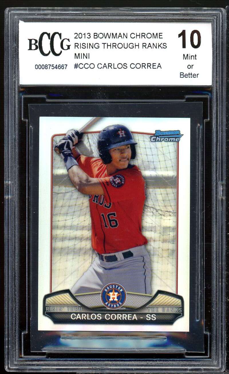 Carlos Correa Rookie Card 2013 Bowman Chrome RTTR Mini #cco BGS BCCG 10 Image 1