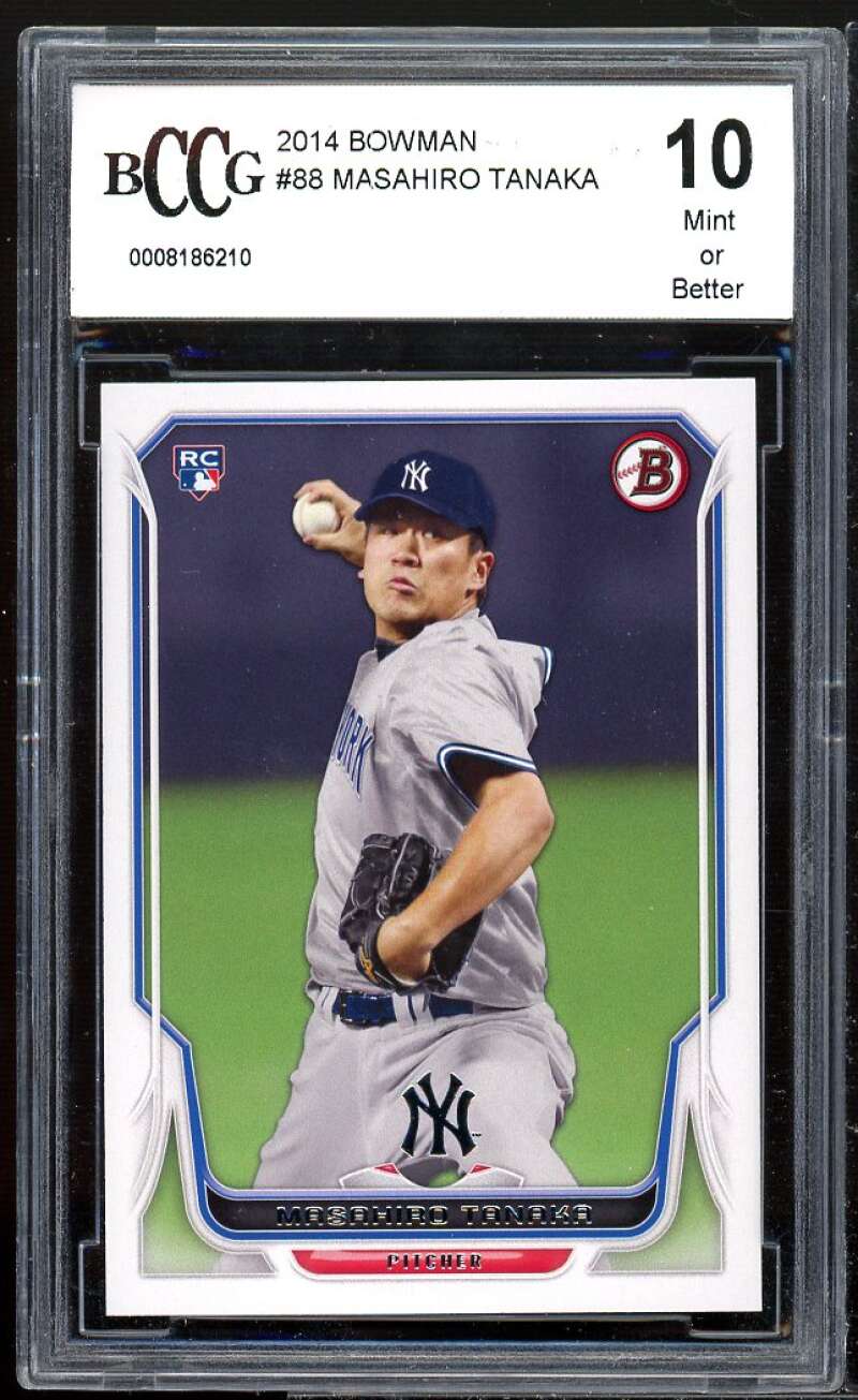 Masahiro Tanaka Rookie Card 2014 Bowman #88 BGS BCCG 10 Image 1