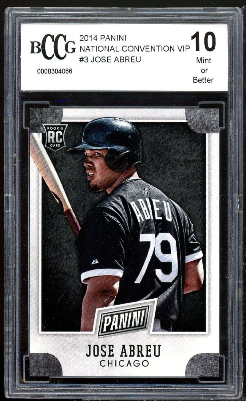 Jose Abreu Rookie Card 2014 Panini National Covention VIP #3 BGS BCCG 10 Image 1