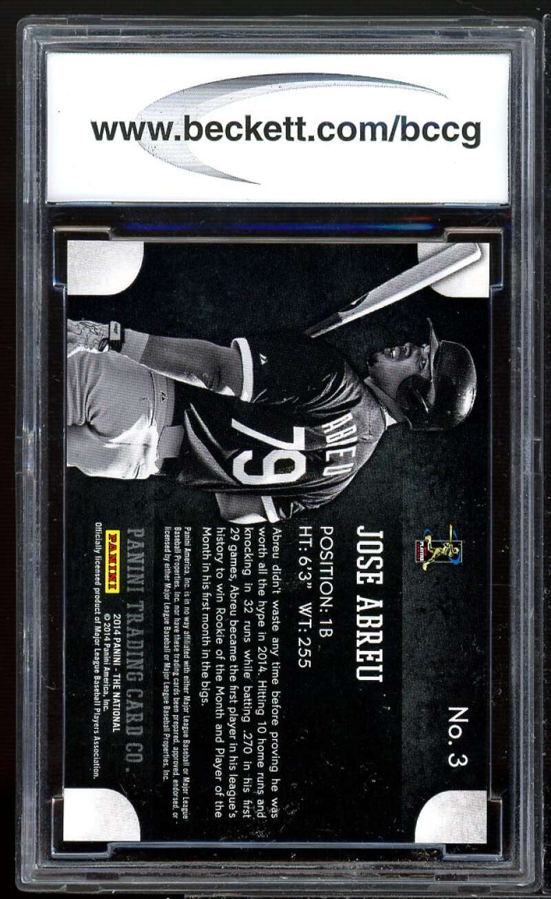 Jose Abreu Rookie Card 2014 Panini National Covention VIP #3 BGS BCCG 10 Image 2