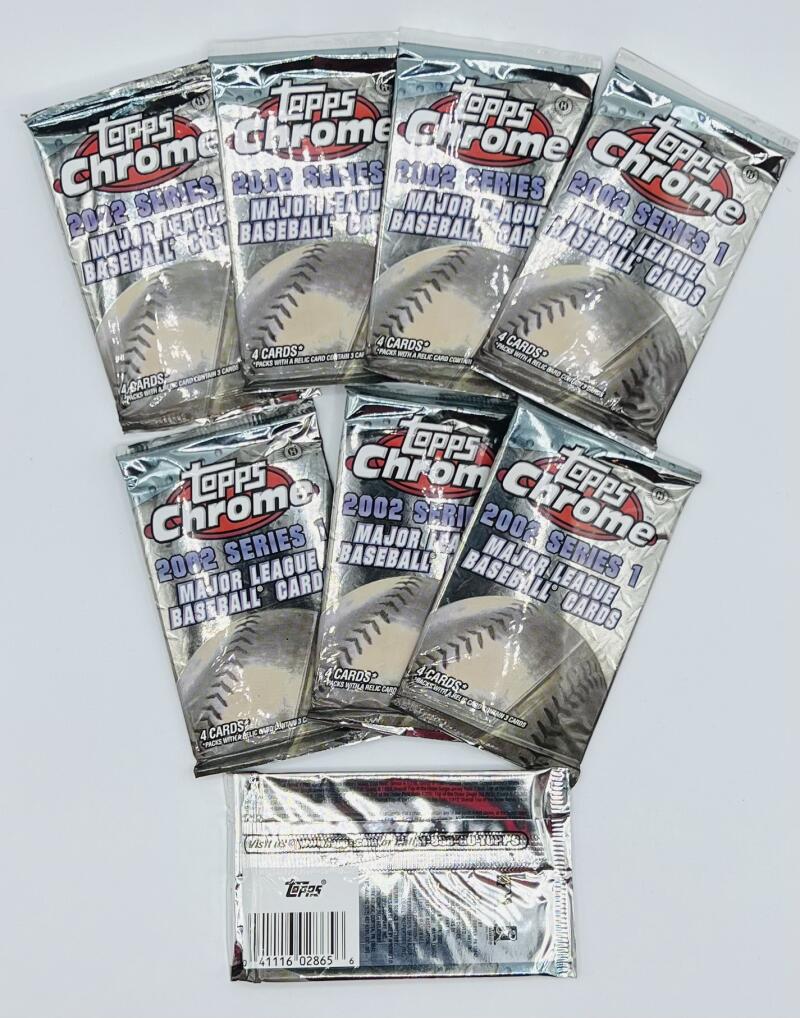 (8) 2002 Topps Chrome Series One Baseball Hobby Pack Lot Image 3