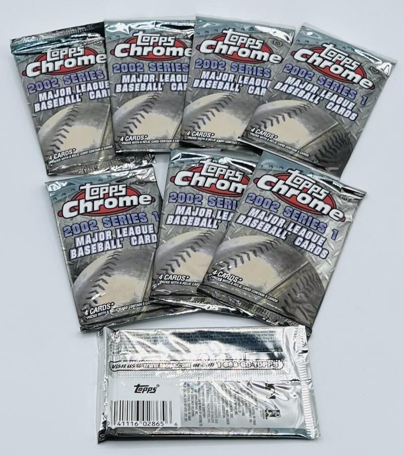(8) 2002 Topps Chrome Series One Baseball Hobby Pack Lot Image 1