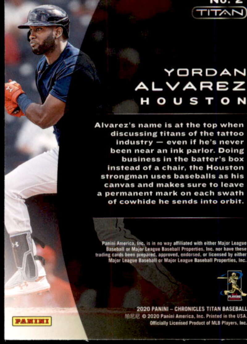 Yordan Alvarez Rookie card 2020 Panini Titan #2 Image 2