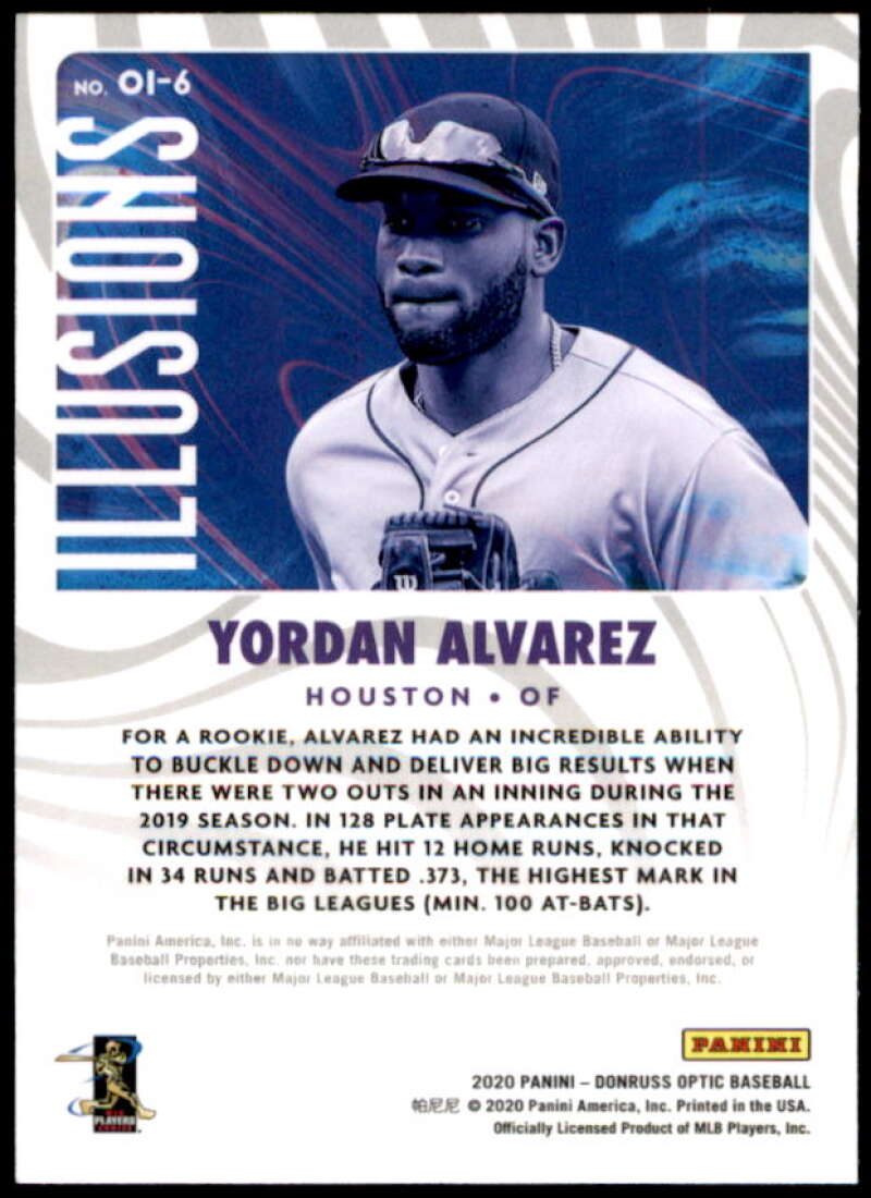 Yordan Alvarez Rookie card 2020 Donruss Optic Illusions #6 Image 2