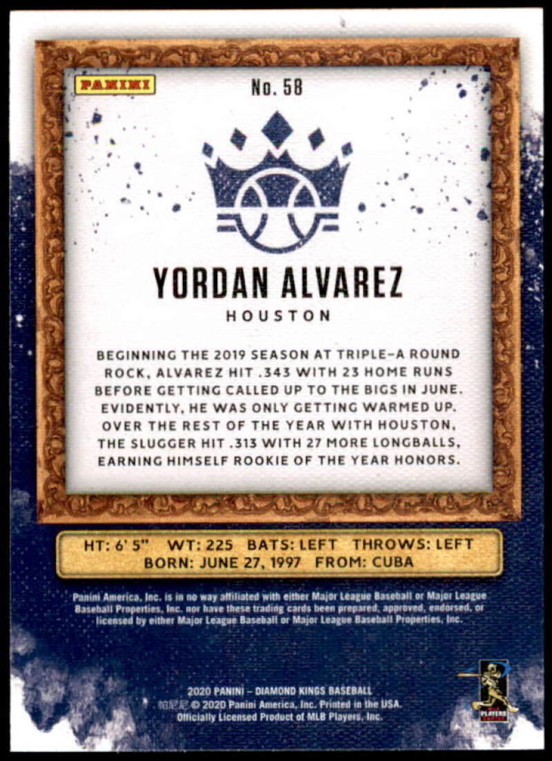 Yordan Alvarez Rookie card 2020 Diamond Kings #58 Image 2