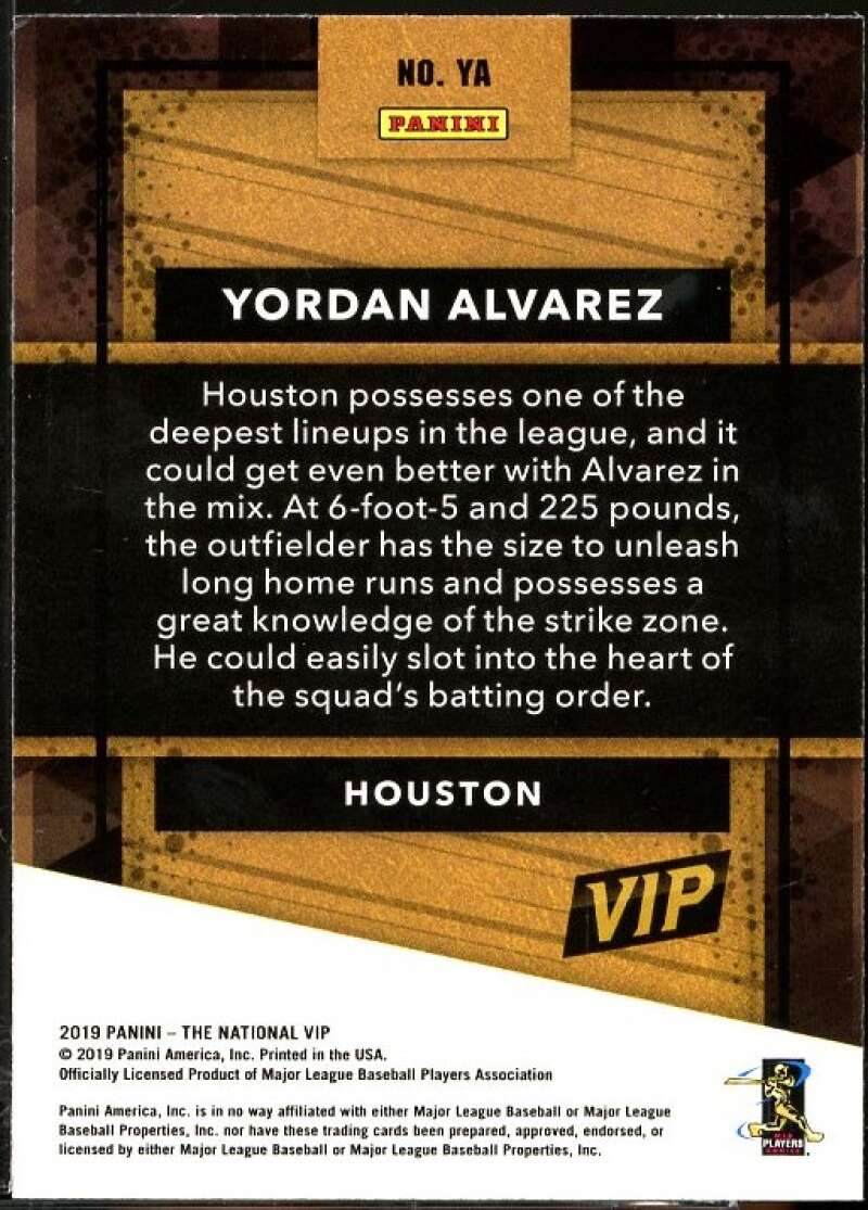 Yordan Alvarez Rookie card 2019 Panini NC VIP Party Prospects Prizms #YA Image 2