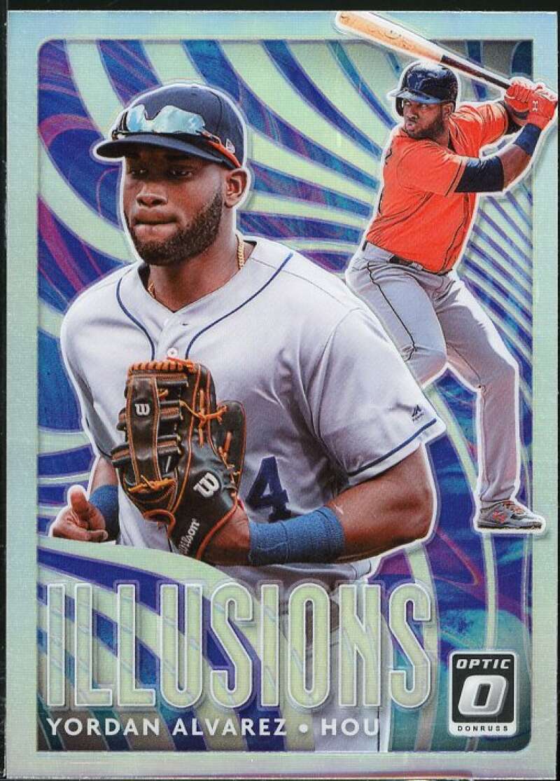 Yordan Alvarez Rookie card 2020 Donruss Optic Illusions Holo #6 Image 1