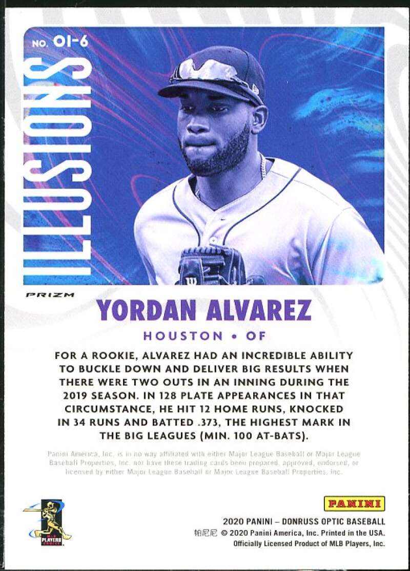 Yordan Alvarez Rookie card 2020 Donruss Optic Illusions Holo #6 Image 2