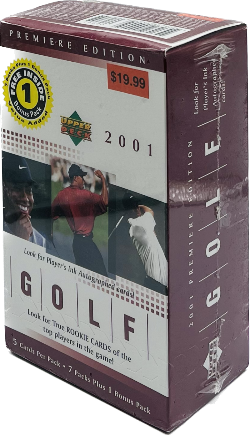 2001 Upper Deck Premium Edition 8-Pack Golf  Blaster Box  Tiger Woods Image 2