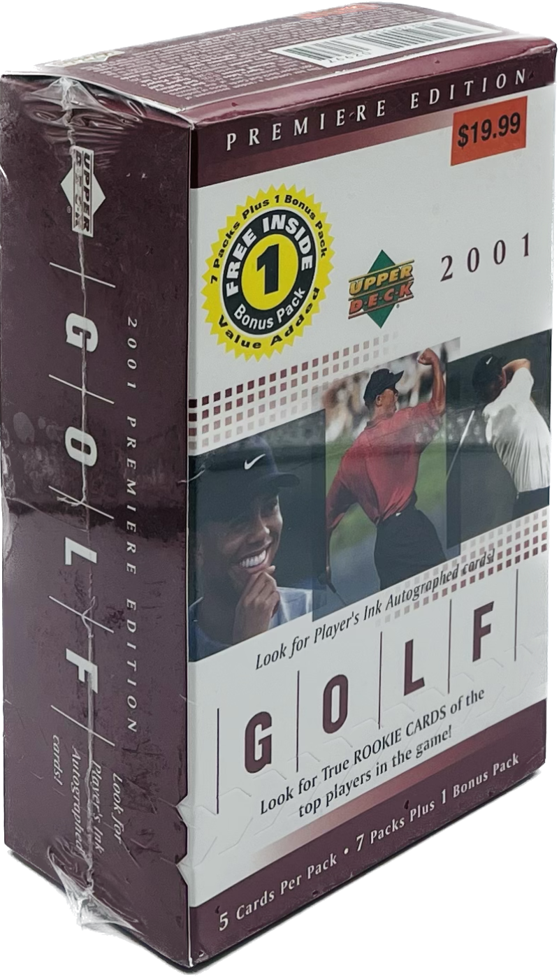 2001 Upper Deck Premium Edition 8-Pack Golf  Blaster Box  Tiger Woods Image 1