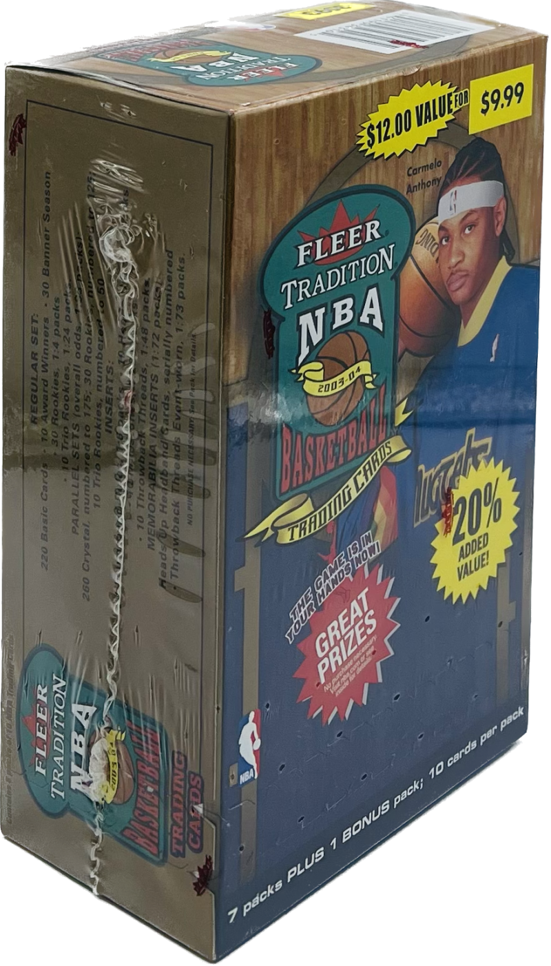 2003-04 Fleer Tradition 8-Pack Basketball Blaster Box Lebron James Rookie Year Image 1