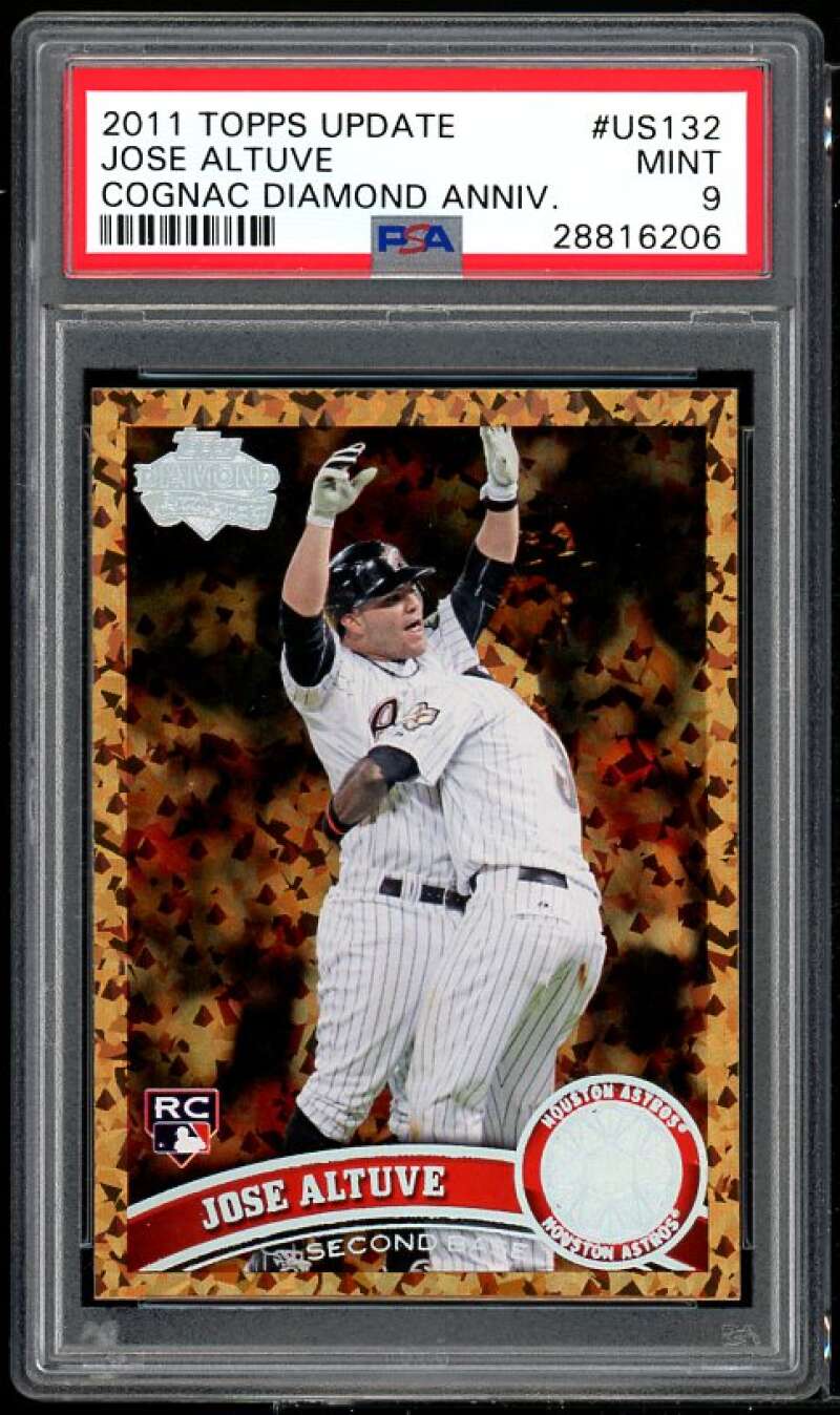 Jose Altuve Rookie 2011 Topps Update Cognac Diamond Anniversary #US132 PSA 9 Image 1