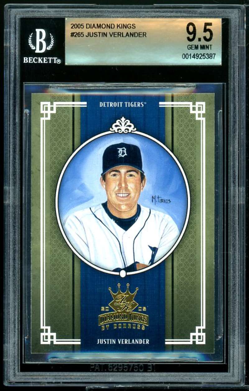 Justin Verlander Rookie Card 2005 Diamond Kings #265 (pop 6) BGS 9.5 Image 1