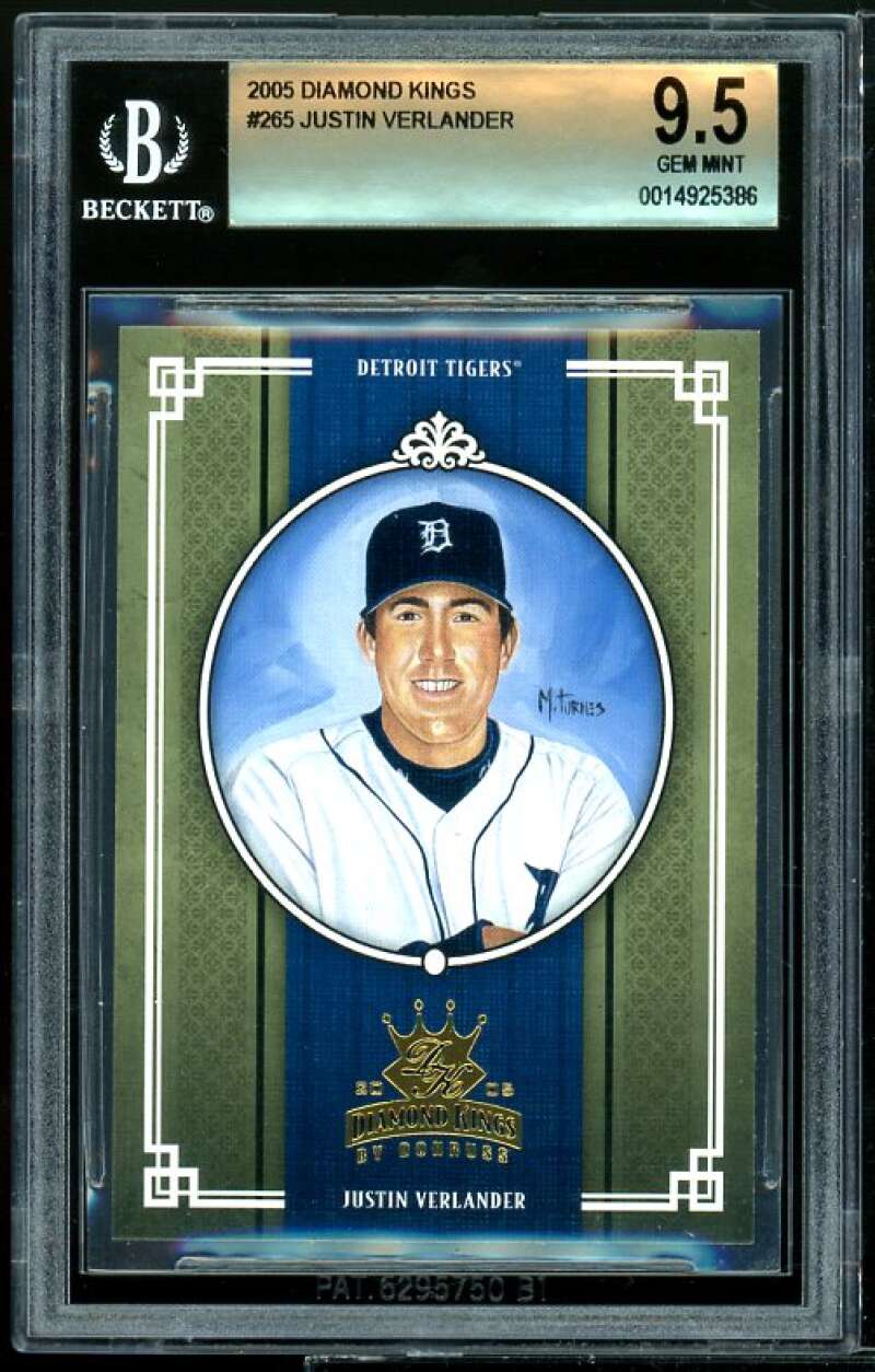 Justin Verlander Rookie Card 2005 Diamond Kings #265 (pop 6) BGS 9.5 Image 1