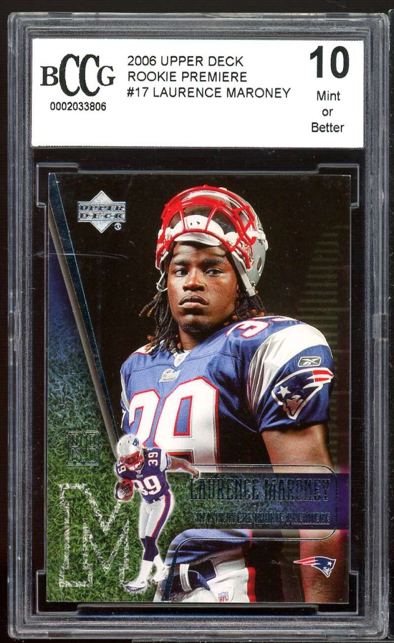 Laurence Maroney Rookie Card 2006 Upper Deck #17 BGS BCCG 10 Image 1