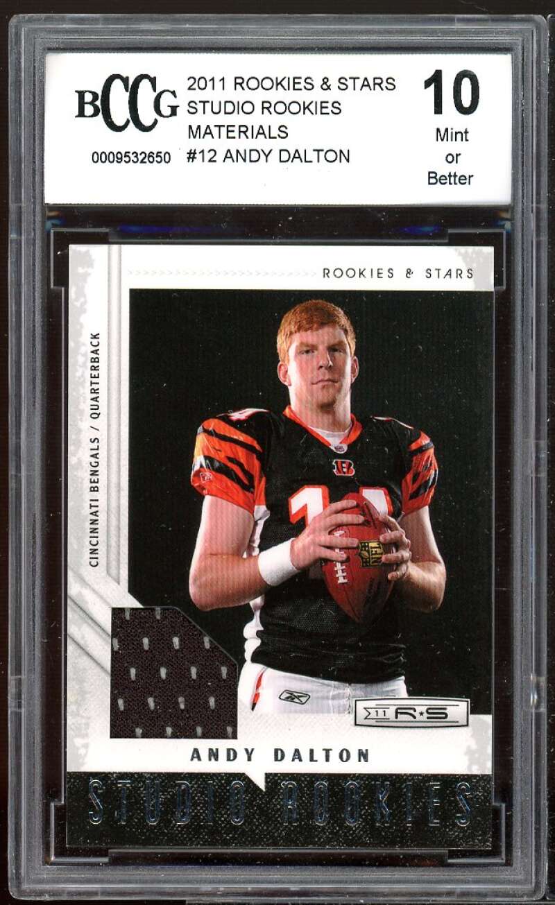 Andy Dalton Rookie Card 2011 Rookies n Stars Studio Materials #12 BGS BCCG 10 Image 1