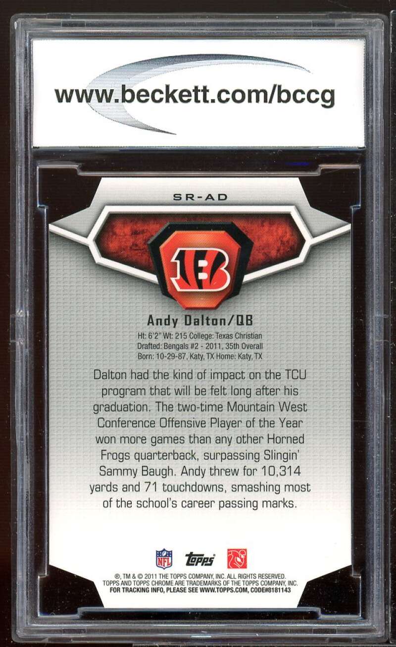 Andy Dalton Rookie Card 2011 Topps Chrome Superlative Rookies #SR-AD BGS BCCG 10 Image 2