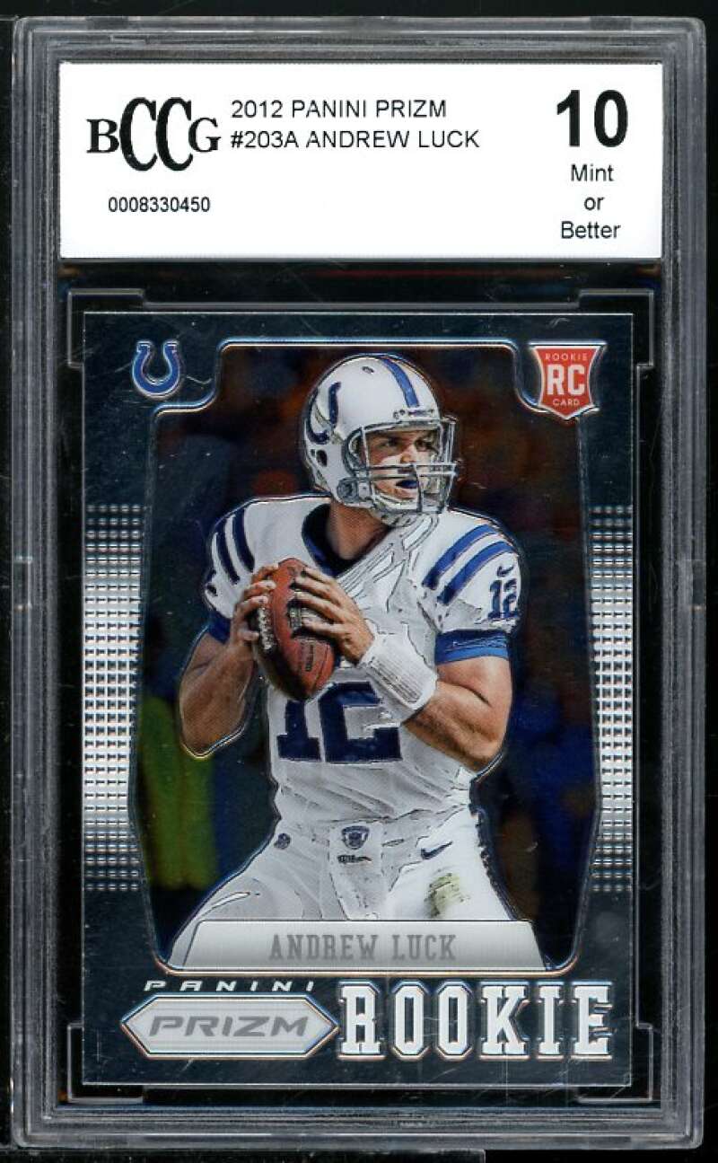 Andrew Luck Rookie Card 2012 Panini Prizm #203A BGS BCCG 10 Image 1