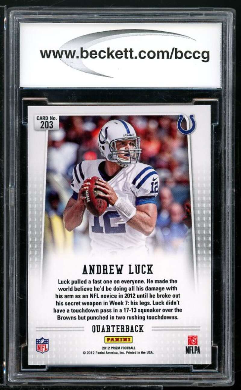 Andrew Luck Rookie Card 2012 Panini Prizm #203A BGS BCCG 10 Image 2